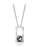 Athena Black 7-8mm AA Quality Freshwater White Bronze Cultured Pearl Pendant for Women