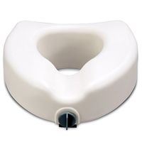 Gymax Raised Toilet Seat, 5" Standard Height Tall Bathroom Sturdy Portable Raised Toilet Seat Elevated Safety Locking Lock Mechanism Medical Aid, for Elderly Disabled Handicapped