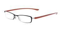 Readers.com Reading Glasses: The Portage Reader, Metal Rectangle Style for Men and Women - Black/Orange, 1.50