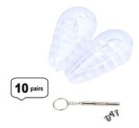 AM Landen 10 Pairs Soft Air Cushion Anti-Skid 15mm Silicone Nose Pads with Screws Eyeglass Nose Pad