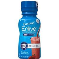 Ensure Enlive Advanced Therapeutic Nutrition Shake, Institutional, Strawberry, 8 oz Bottle PK24