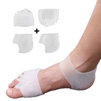 Silicone Toe Separators and Heel Protectors Set-Pinky Hammer Toe Straightener & Plantar Fasciitis Treatment Gel-Bunion,Overlapping Toe,Hallux Valgux,Callus Blister,Cracked Heel Spur Pain Relief Pads