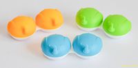 New 3 x Elephant Fun Cute Contact Lens Storage Box Holder Soaking Container Travel Blue