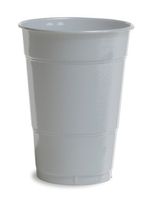 Club Pack of 240 Shimmering Silver Disposable Plastic Drinking Party Tumbler Cups 16 oz.