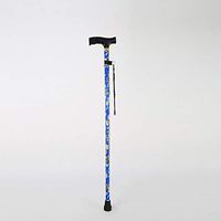 XISURE Folding Walking Cane, Adjustable Walking Stick Lightweight Aluminum Offset Cane with Ergonomic Handle and Wrist Strap