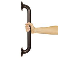 Vive Metal Grab Bar - Balance Handrail Shower Assist - Bathroom, Bathtub Mounted Safety Hand Support Rail - Stainless Steel Wall Mount for Handicap, Bath Handle, Elderly, Disabled, Injury (16 Inch)