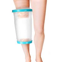 Doact Knee Cast Cover for Shower Bath, Waterproof Cast Protector Keep Cast Bandage Dry, Reusable Watertight Cast Bag for Adult Wound Burns Broken Surgery Knee