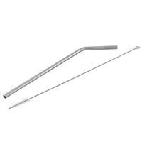 uxcell Metal Drinking Straw Mane Brush Family Party Reusable Cleaner Tool Set 2 in 1