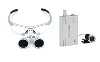 2014 Hot Sale NEW Surgical Binocular Loupes Optical Glass Loupe 3.5X420mm with Free LED Head Light Lamp (silver)