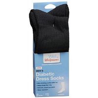 Walgreens Men's Diabetic Dress Crew Socks, Black, Sizes 7-12, 3 pr