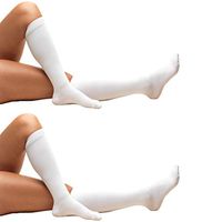Truform 8808 Anti-Embolism Knee Length Closed Toe 18 mmHg  Stockings, White, Large (Pack of 2)