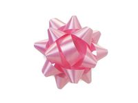 Pack Of 48, Small Solid Paris Pink Star Poly Gift Bows 2-1/2" x 12 Loops Made In Usa