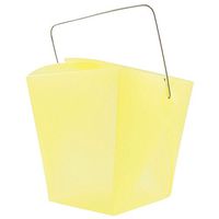 JAM PAPER Plastic Chinese Takeout Container - Large - 4 x 3 1/2 x 4 - Yellow - Sold Individually