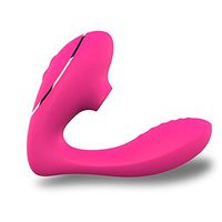 LexiXO Massage Stick, Massage Wand, Stimulator, Vibrating and Suction, Rechargeable with 10 Vibration Modes (Pink)