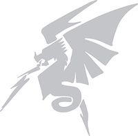 hBARSCI Fire Breathing Dragon Vinyl Decal - 5 Inches - for Cars, Trucks, Windows, Laptops, Tablets, Outdoor-Grade 2.5mil Thick Vinyl - Silver Gray