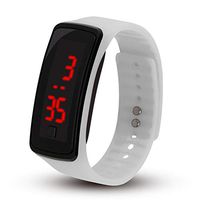 Dayneeds Watch LED Boys Watch Sport Digital Touch Screen Outdoor Watches Minimalist Style Unisex Silicone LED Digital Creative Luminous Sport Watch Bracelet 1pcs (White)