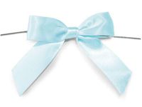 6ct. Pre-Tied Light Blue 3" Satin Gift Bows Wire Ties Ready-to-Use 7/8" Ribbon nfLG -1368