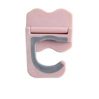 Broom Holder, Sturdy Broom Holder Wall Mount, Broom Gripper Holds Self Adhesive No Drilling Super Anti-Slip, Broom and Dustpan Hanger Hooks (Pink)