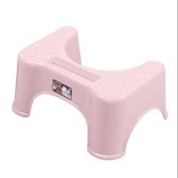 Squatting Toilet Stool，Plastic Non-Slip Bathroom Step Up Stool Relieves Constipation, Bloating (Color : Pink)
