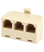 FYL RJ11 Splitter 3 way Adapter 1 M to 3 F RJ-11 6P4C Phone Jack Splitters White