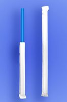 Wow Plastics Inc. Jumbo Straw 7.75" - Paper Wrapped - Blue - 24/500 (12,000/Case)