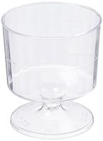 Classicware Rigid Plastic 1-Piece Pedestal Wine Glass, 2 Ounce Capacity, Clear (240-Count)