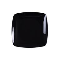 Fineline Settings 1510-BK-X, 10-Inch Renaissance Black Plastic Dinner Plates, Disposable Catering Square Salad Serving Plates, 10-Piece Pack