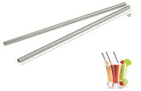 Extra-long Stainless Steel Milkshake Straws / Smoothie Straw , 12 Inches Long x 0.3 Inches Diameter, Brilliant Finish Food-safe 18/8 Stainless, Set of 2 by Liangxiang