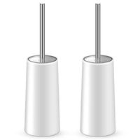 IXO Toilet Brush with Holder 2 Pack-【2020 Upgraded】 Toilet Brush 304 Stainless Steel with Long Handle, Toilet Bowl Brush–Ergonomic, Durable, Elegant