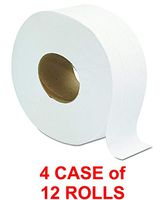 Jumbo JRT Ultra Bath Tissue, DDI-5206, 2-Ply, White, 9 in Diameter (Case of 12 Rolls) (4 pack 9 in Diameter)
