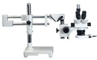 OMAX 5X-80X Zoom Binocular Dual-Bar Boom Stand Stereo Microscope with 54 LED Ring Light
