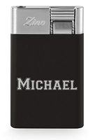 Personalized Zino ZM Jetflame Cigar Lighter - Black with Free Engraving (Text)