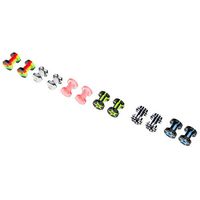 6 Pairs Acrylic Ear Flesh Tunnels Tapers Expanders Stretchers O-Ring Plug Best For gift Womans Jewerly Trendy Creative Elegant Casual Beautiful | Size - 5mm