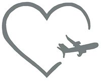 hBARSCI Love Planes & Flying Vinyl Decal - 5 Inches - for Cars, Trucks, Windows, Laptops, Tablets, Outdoor-Grade 2.5mil Thick Vinyl - Gray