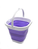 SAMMART 2.6L (0.68 Gallon) Super Mini Sqare Collapsible Plastic Bucket - Foldable Square Tub - Portable Fishing Water Pail - Space Saving Outdoor Waterpot (1, Lt. Purple)
