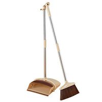 Standing Broom and Dustpan Set with Comb on Dustpan - Stands for Easy Storage