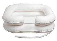 Inflatable Hair Shampoo Basin for Bedside. Portable Heavy Duty Vinyl Washing Tray with 46” Drain Tube. Shampoo Bowl. Ideal for Home use for Disabled, Bedridden and Handicapped.