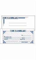 Gift Certificate Kits in White with Blue Writing