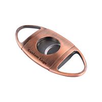 Personalised Cigar Cutter Stainless Steel Double Blade Guillotine Cigar Scissors Engraving Logo (Grey)