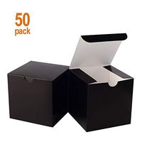 Giftol Small Black Gift Box 50 Pack 4 x 4 x 4 inches Fold Box Easy Assemble Paper Gift Box Bridesmaids Proposal Box for Bridal Birthday Party Christmas(Black)