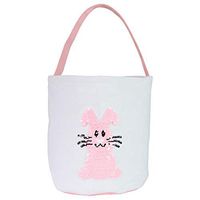 Lemoning Bunny Packet Easter Basket Holiday Rabbit Bunny Printed Canvas Gift Carry Candy Bag