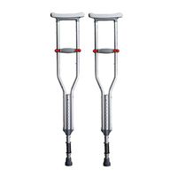 Crutches Medical arm Adjustable Aluminum Alloy Silver Anti-Skid Cane Shock Spring Double