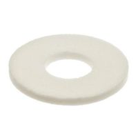 Nylon 6/6 Flat Washer, Plain Finish, Off-White, 1/4" Hole Size, 0.28" ID, 0.74" OD, 0.06" Nominal Thickness (Pack of 100)