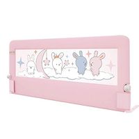 Bed Rail Children's Bedside Guardrail, Baby Shatter-Resistant Baffle, Bed Fence Guardrail, Anti-Drop Bed Fence Single-Sided (Color : Pink, Size : 200 cm)