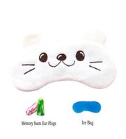 Cute Animal Sleep Mask by Hitos | Eye Mask with Gel Pad, Super Soft and Light Sleep Mask with Adjustable Strap for Insomnia, Sleep and Shift Work Sleep for Women and Kids (Polar Bear)