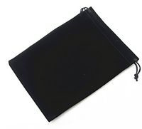 Pack of 25 Velvet Gift Bags Drawstring Jewelry Pouches Candy Bags Wedding Favors (8" X 6", Black)