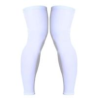 Baiyu 1 Pair Knee Leg Shin Long Sleeve Basketball Compression Guard Protector Gear Stretch Shin Sleeves Covers Antislip Injury Relief for Running Cycling Rugby Football Crossfit Various Colors- XL