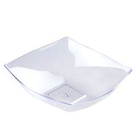 BalsaCircle 12 pcs 32 oz Clear Plastic Square Bowls - Disposable Wedding Party Catering Tableware
