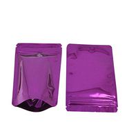 100 Pcs Colorful Stand Up Zip Lock Bags Pouch,Mylar Aluminum Foil Standing Zipper Plastic Pouches Bags Bottom Gusset Pouch Keep Aroma Zip Lock Bags (Purple, 8.5x13x2.5 cm(3.35"x5.12"x0.98"))