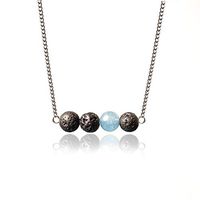 Lava Stone Diffuser Necklace for Women with Stainless Steel Chain, Used as Anxiety Necklace